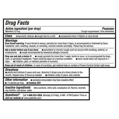 Halls Minis Honey Lemon Flavor Sugar Free Cough Drops, 48 Drops - dailyvitalstore