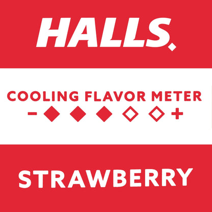 HALLS Throat Relief Strawberry Cough Drops, Value Pack, 80 Drops - dailyvitalstore