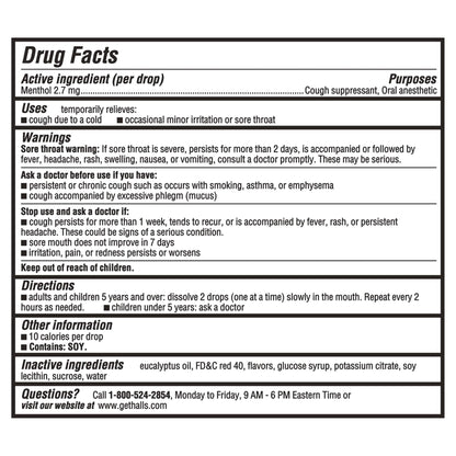 HALLS Throat Relief Strawberry Cough Drops, Value Pack, 80 Drops - dailyvitalstore