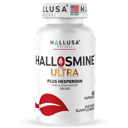Hallusa Natural Hallosmine Ultra Diosmin 500mg & Hesperidin 150mg – Heavy Legs, Swelling & Vein - Blood Circulation Supplements, 60 Caps - dailyvitalstore