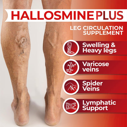 Hallusa Natural Hallosmine Ultra Diosmin 500mg & Hesperidin 150mg – Heavy Legs, Swelling & Vein - Blood Circulation Supplements, 60 Caps - dailyvitalstore