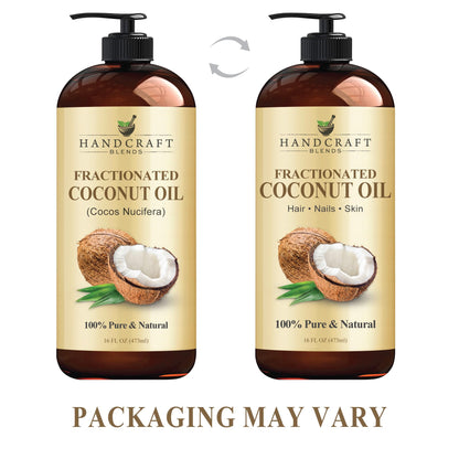 Handcraft Blends Fractionated Coconut Oil - 16 Fl Oz - 100% Pure and Natural - Premium Grade Carrier Oil for Skin, Hair and Body - Massage - Hair Tonic - dailyvitalstore