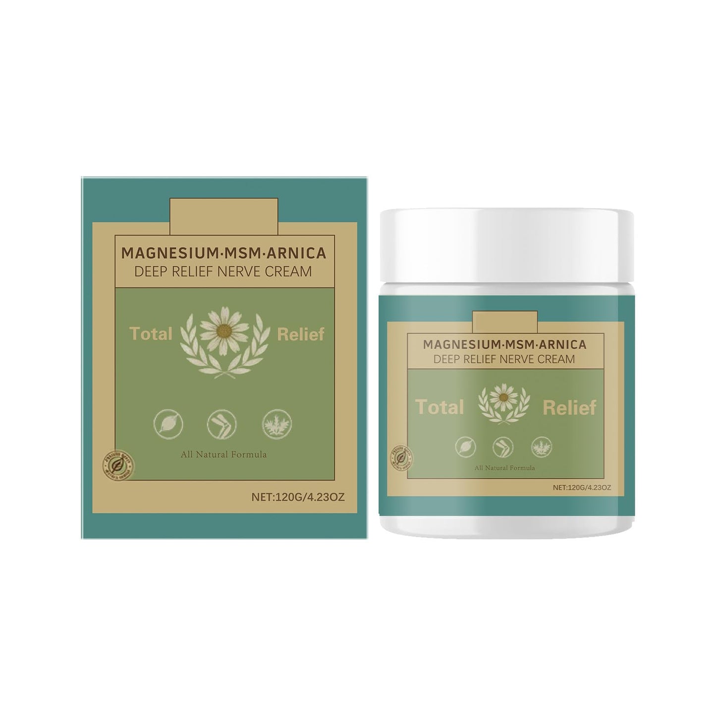 HANGWON Total Relief Magnesium Soothing Cream Advanced nerve Comfort with Arnica, Menthol, MSM,Fast-Absorbing for Relief Joint, Feet, Hands, Legs, Muscles, and Waist, Natural Ingredient -4floz/114g - dailyvitalstore