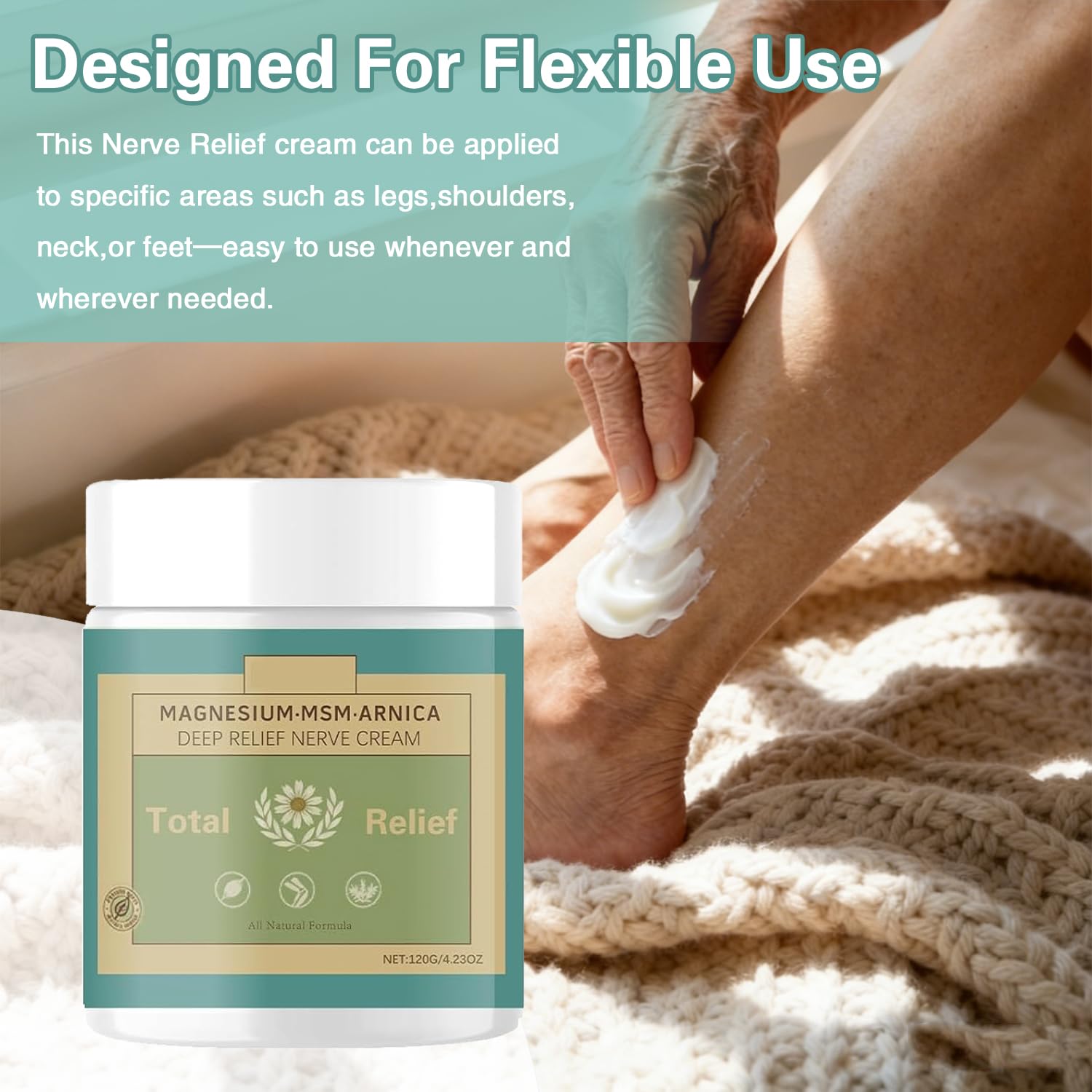 HANGWON Total Relief Magnesium Soothing Cream Advanced nerve Comfort with Arnica, Menthol, MSM,Fast-Absorbing for Relief Joint, Feet, Hands, Legs, Muscles, and Waist, Natural Ingredient -4floz/114g - dailyvitalstore