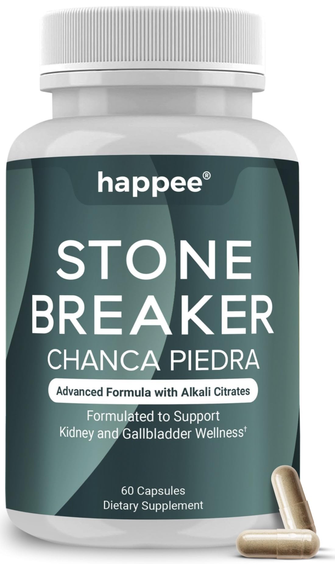 Happee Chanca Piedra Stone Breaker Kidney & Gallbladder Cleanse – Kidney Stone Dissolver & Passage Support - High Potency Phyllanthus Niruri with Magnesium, Potassium & Herbal Blend - 60 Capsules - dailyvitalstore