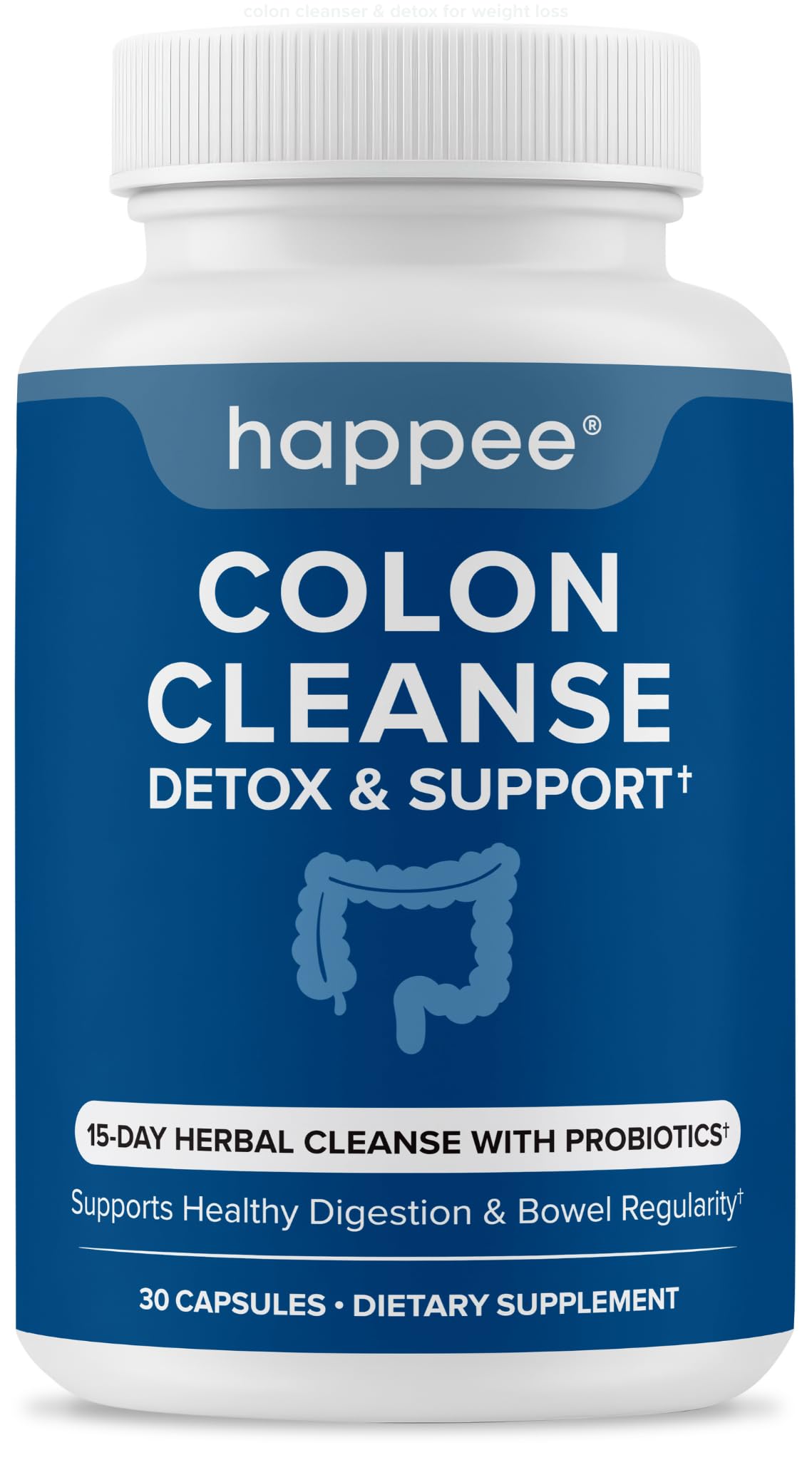 Happee Colon Cleanser & Detox for Weight Loss - 15 Day Colon Cleanse Pills & Gut Support Probiotics Women Men - dailyvitalstore