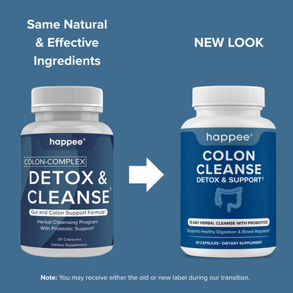 Happee Colon Cleanser & Detox for Weight Loss - 15 Day Colon Cleanse Pills & Gut Support Probiotics Women Men - dailyvitalstore