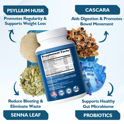 Happee Colon Cleanser & Detox for Weight Loss - 15 Day Colon Cleanse Pills & Gut Support Probiotics Women Men - dailyvitalstore