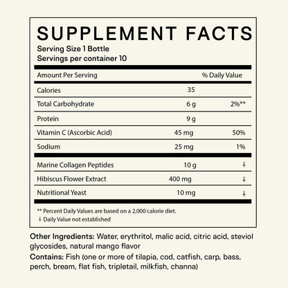 Happy Aging Marine Collagen Peptides Glow Shot 10,000mg - Liquid Collagen for Women with Liposomal Delivery - Promotes Skin Hydration, Elasticity & Radiance - Supports Hair & Nails, 10 Shots - dailyvitalstore