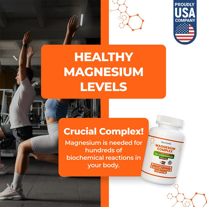 HARMONIFY Magnesium Glycinate Citrate Malate Aspartate Gluconate, 5 in 1 Formula, 120 Purified Veggie Capsule, 1000 mg, Gluten Free, Non-GMO, 60 Days Serving - dailyvitalstore