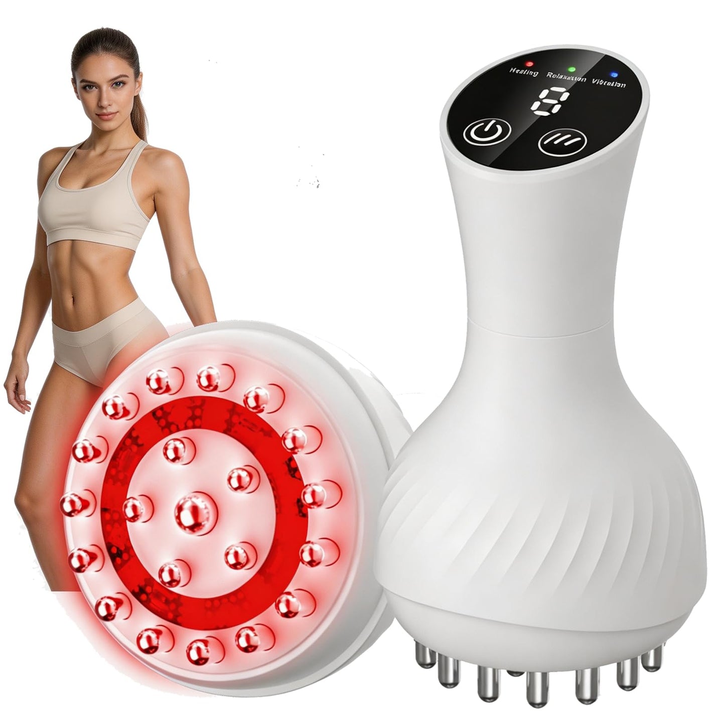 HarrFlow Lymphatic Drainage Massager & Anti Cellulite Massage Tool, Lymphatic Massager,Helps Reduce Stretch Marks & Cellulite，for Belly, Arms & Legs,Body Sculpting Machine with Heat & Vibration - dailyvitalstore