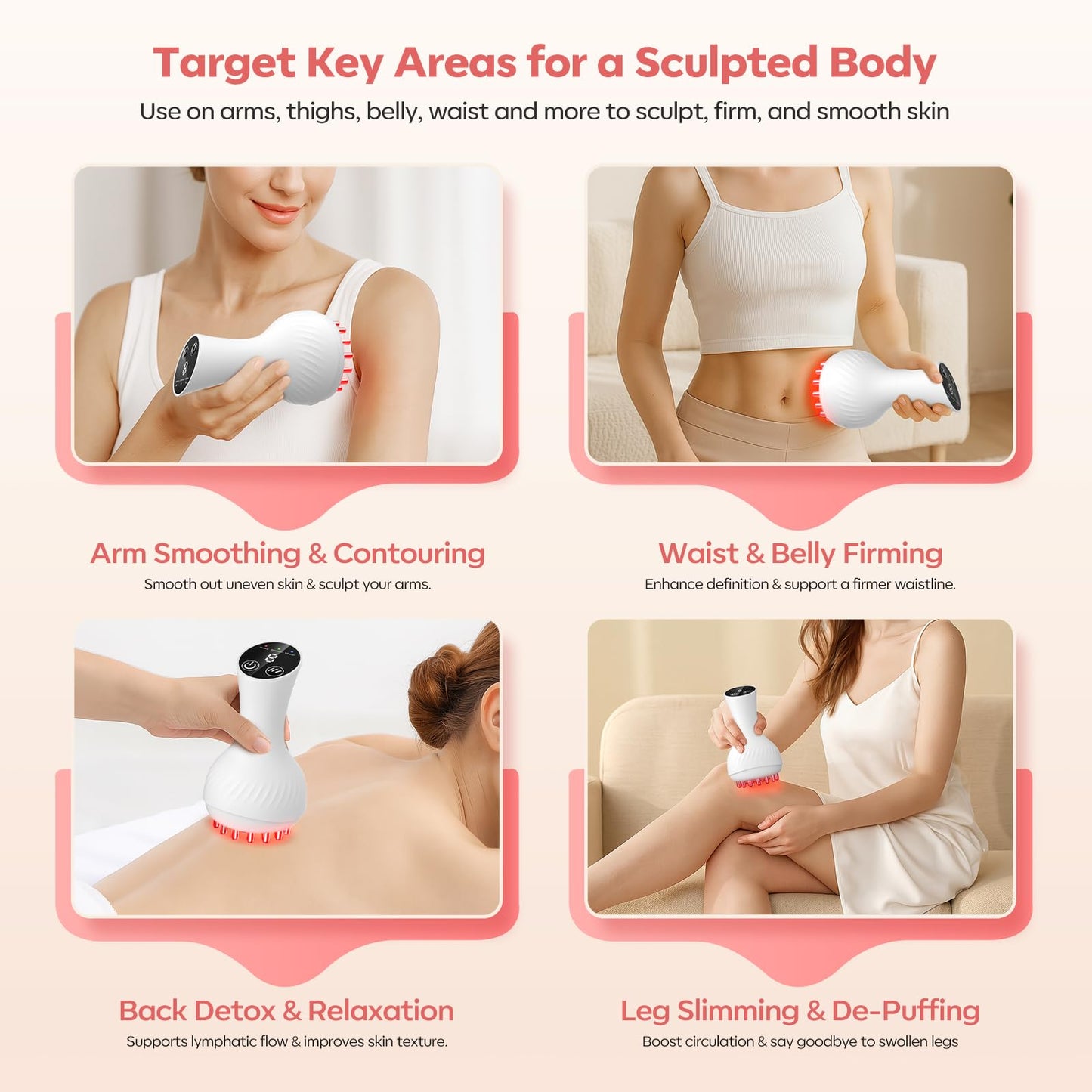 HarrFlow Lymphatic Drainage Massager & Anti Cellulite Massage Tool, Lymphatic Massager,Helps Reduce Stretch Marks & Cellulite，for Belly, Arms & Legs,Body Sculpting Machine with Heat & Vibration - dailyvitalstore