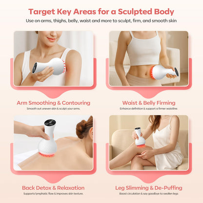 HarrFlow Lymphatic Drainage Massager & Anti Cellulite Massage Tool, Lymphatic Massager,Helps Reduce Stretch Marks & Cellulite，for Belly, Arms & Legs,Body Sculpting Machine with Heat & Vibration - dailyvitalstore