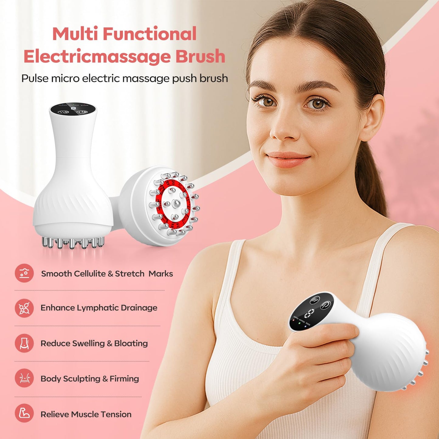 HarrFlow Lymphatic Drainage Massager & Anti Cellulite Massage Tool, Lymphatic Massager,Helps Reduce Stretch Marks & Cellulite，for Belly, Arms & Legs,Body Sculpting Machine with Heat & Vibration - dailyvitalstore