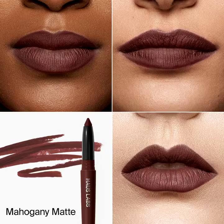 HAUS LABS BY LADY GAGA Le Monster Lip Crayon - Mahogany Matte & ENTEL Aloe vera Sheet Masque (BONUS) - dailyvitalstore