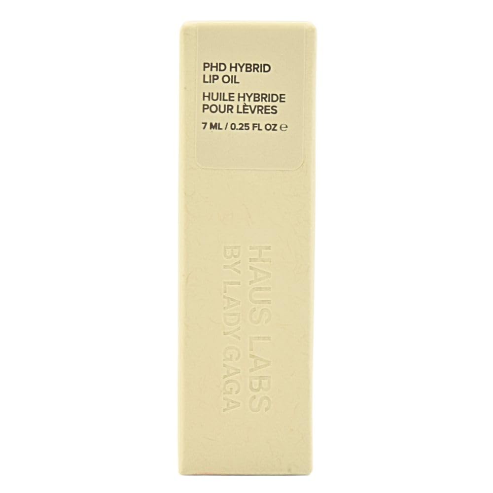 HAUS LABS BY LADY GAGA PhD Hybrid Hydrating Tinted Lip Oil Neutral Clear, Clean Vegan Lip Gloss Balm, Non-Sticky Shine, Moisturizing, 0.25 oz - dailyvitalstore