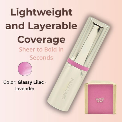 Haus Labs Color Fuse Longwear Hydrating Glassy Lip + Cheek Blush Balm Stick - Glassy Lilac - dailyvitalstore