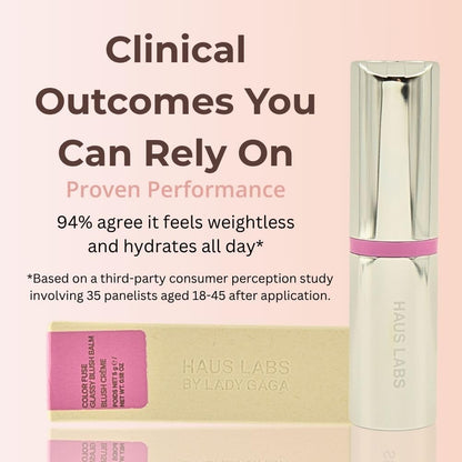 Haus Labs Color Fuse Longwear Hydrating Glassy Lip + Cheek Blush Balm Stick - Glassy Lilac - dailyvitalstore