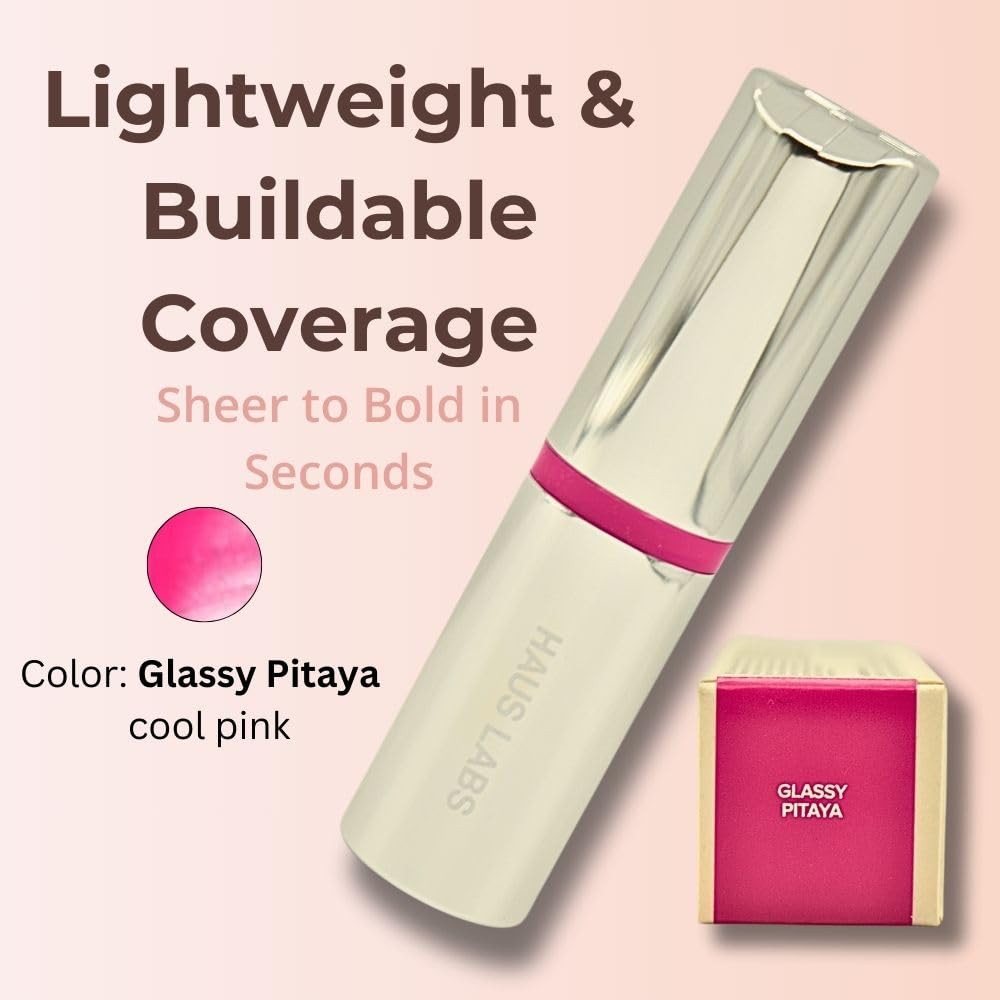 Haus Labs Color Fuse Longwear Hydrating Glassy Lip + Cheek Blush Balm Stick - Glassy Pitaya - dailyvitalstore