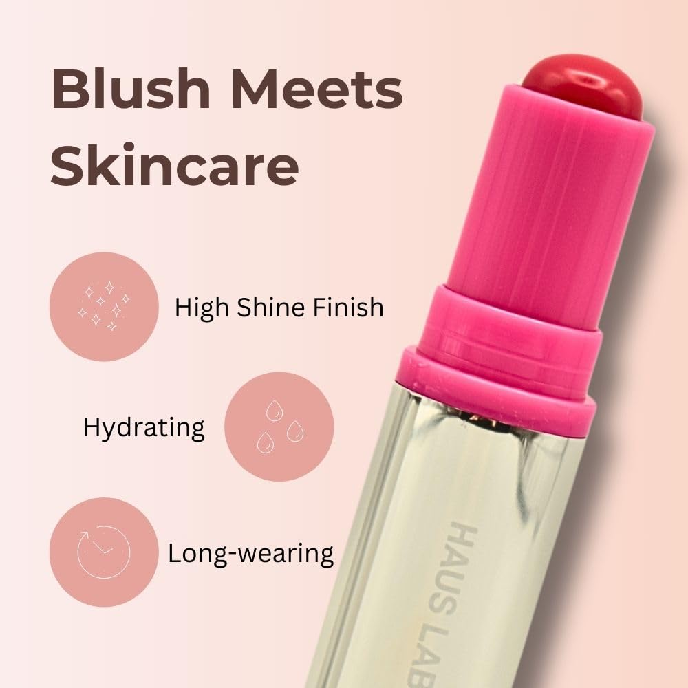 Haus Labs Color Fuse Longwear Hydrating Glassy Lip + Cheek Blush Balm Stick - Glassy Pitaya - dailyvitalstore