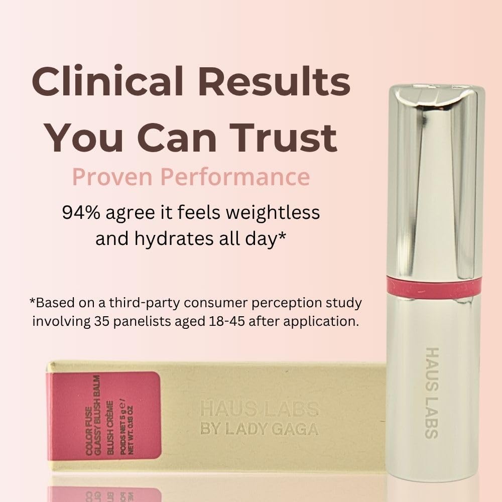 Haus Labs Color Fuse Longwear Hydrating Glassy Lip + Cheek Blush Balm Stick - Glassy Rosette - dailyvitalstore