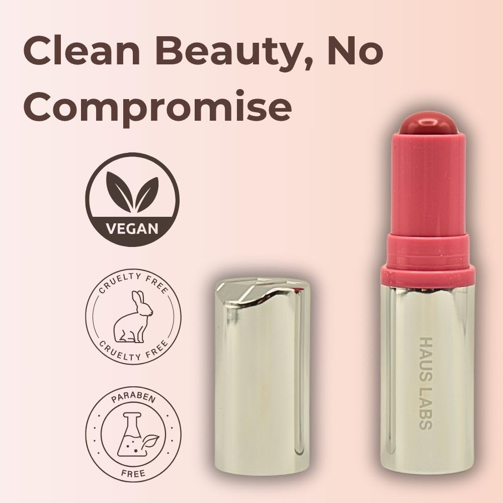 Haus Labs Color Fuse Longwear Hydrating Glassy Lip + Cheek Blush Balm Stick - Glassy Rosette - dailyvitalstore