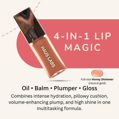 Haus Labs PHD Hybrid Innovation Plumping Lip Glaze Duo - Honey Shimmer Full Size & Persimmon Mini - dailyvitalstore