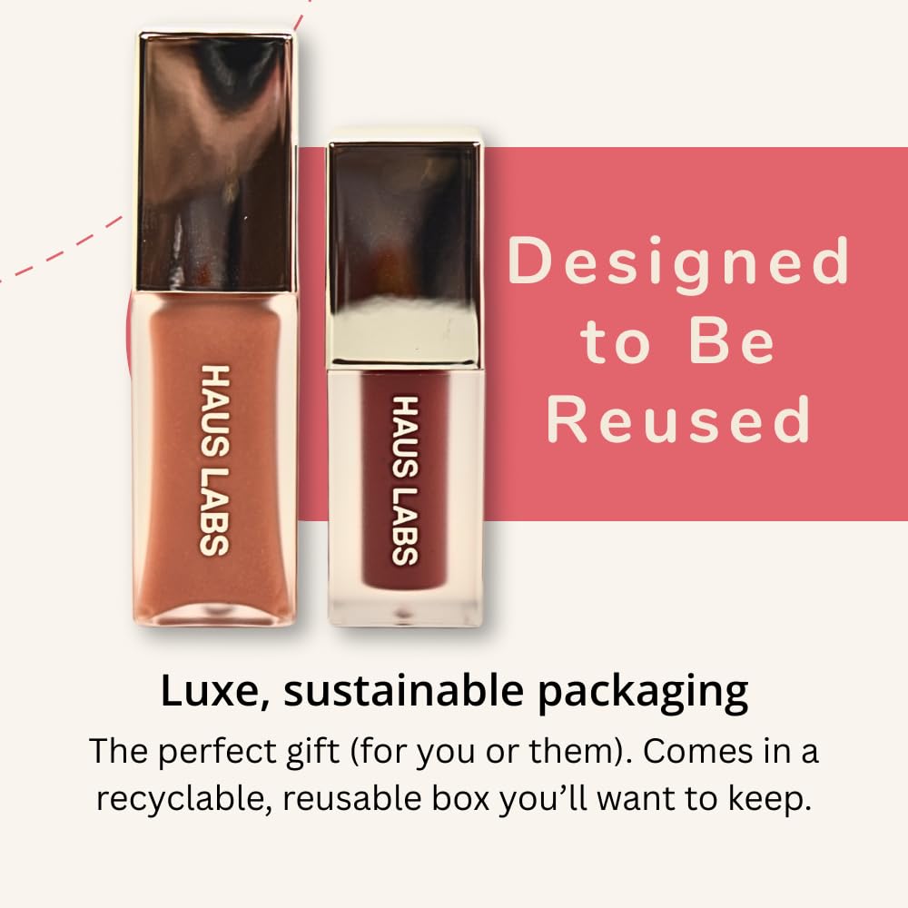 Haus Labs PHD Hybrid Innovation Plumping Lip Glaze Duo - Honey Shimmer Full Size & Persimmon Mini - dailyvitalstore