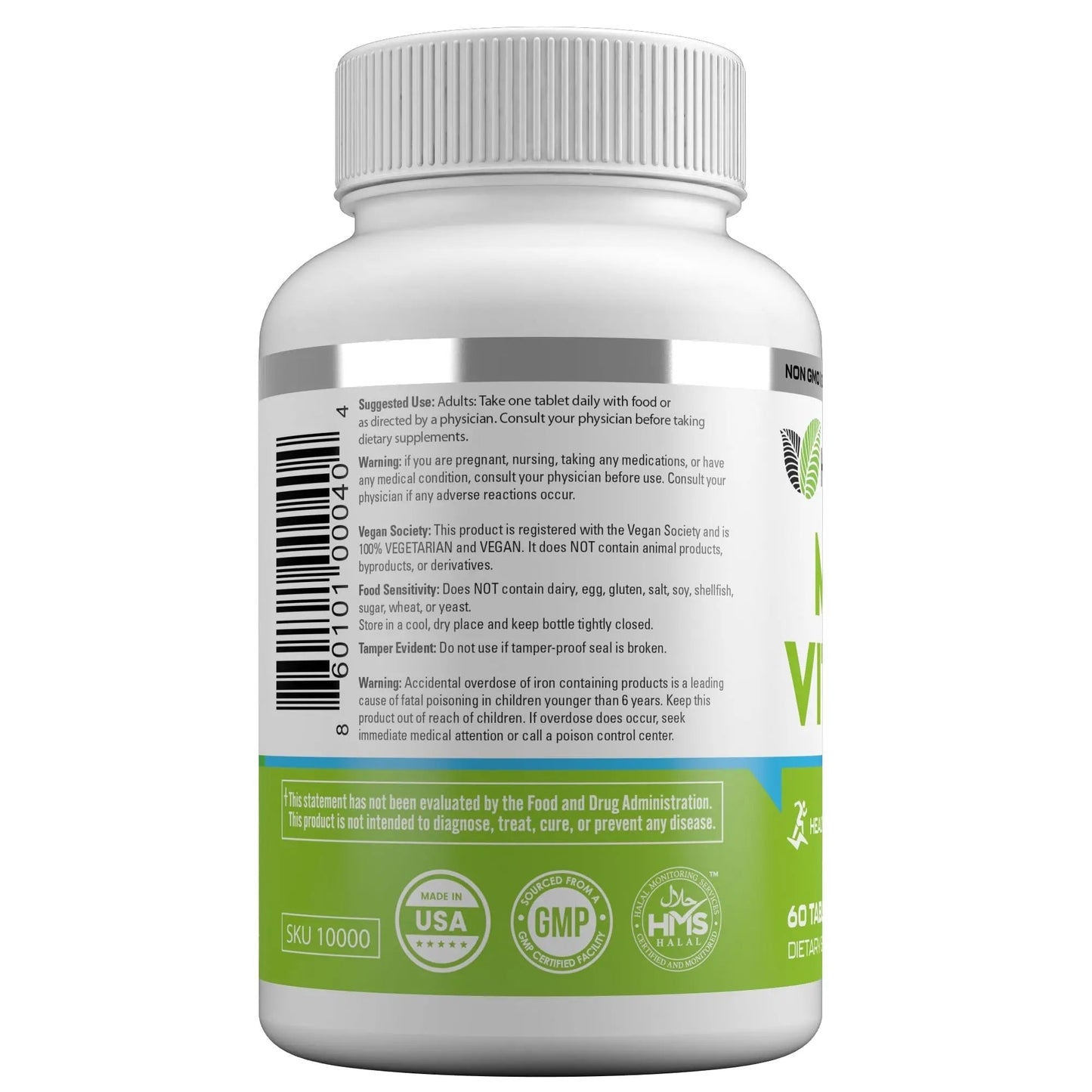 HAYAT Vitamins Vegan Natural Multivitamin, Daily Vitamins with Vitamin A, C, D, E, B1, B2, B3, B6, B12, Biotin, Zinc and More, 2 Month Supply, All Natural - dailyvitalstore
