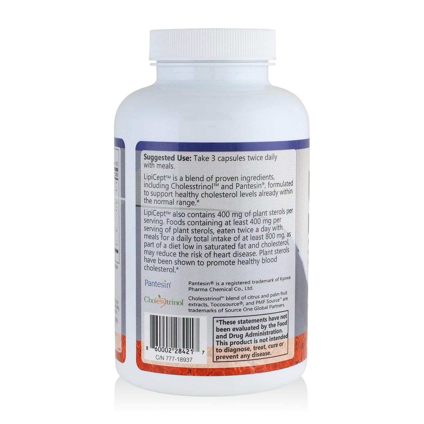HCP Formulas - LipiCept - Natural Cholesterol Support Formula with Plant Sterols - Maintain Healthy Cholesterol Levels Already Within a Normal Range - Vegetarian - Dietary Supplement - 180 Caps - dailyvitalstore