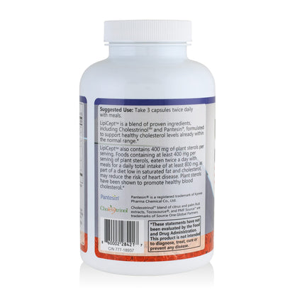 HCP Formulas - LipiCept - Natural Cholesterol Support Formula with Plant Sterols - Maintain Healthy Cholesterol Levels Already Within a Normal Range - Vegetarian - Dietary Supplement - 180 Caps - dailyvitalstore