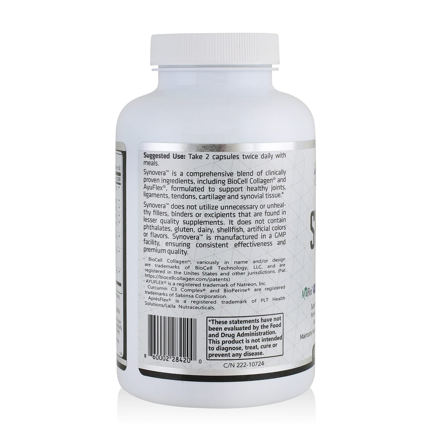 HCP Formulas - Synovera - Joint Support Complex with Turmeric Extract & Collagen - Mobility & Flexibility - Healthy Joints, Tendon, Ligament, and Synovial Tissue - Dietary Supplement - 120 Caps - dailyvitalstore