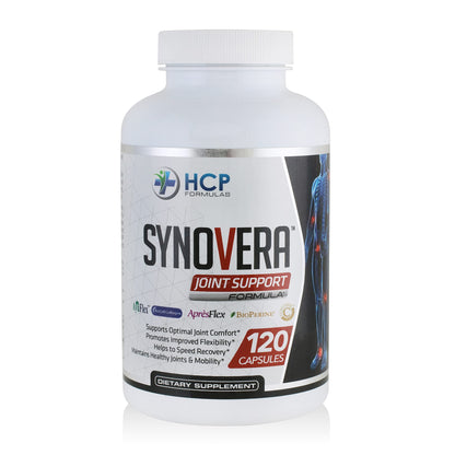 HCP Formulas - Synovera - Joint Support Complex with Turmeric Extract & Collagen - Mobility & Flexibility - Healthy Joints, Tendon, Ligament, and Synovial Tissue - Dietary Supplement - 120 Caps - dailyvitalstore
