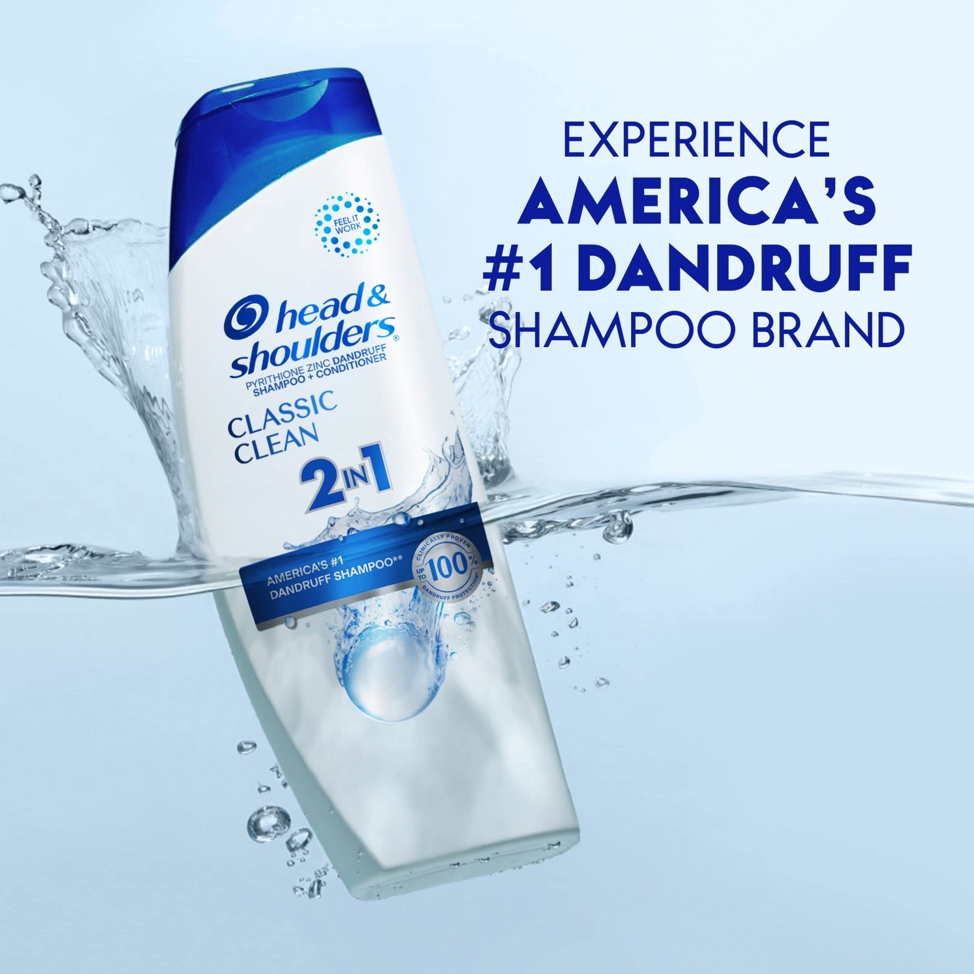 Head & Shoulders Anti-Dandruff Shampoo and Conditioner, Classic Clean 2-in-1, 1% Pyrithione Zinc, Flake Control, Deep Clean, - dailyvitalstore