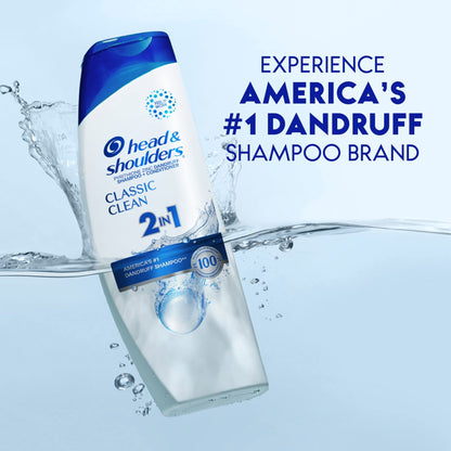 Head & Shoulders Anti-Dandruff Shampoo and Conditioner, Classic Clean 2-in-1, 1% Pyrithione Zinc, Flake Control, Deep Clean, - dailyvitalstore