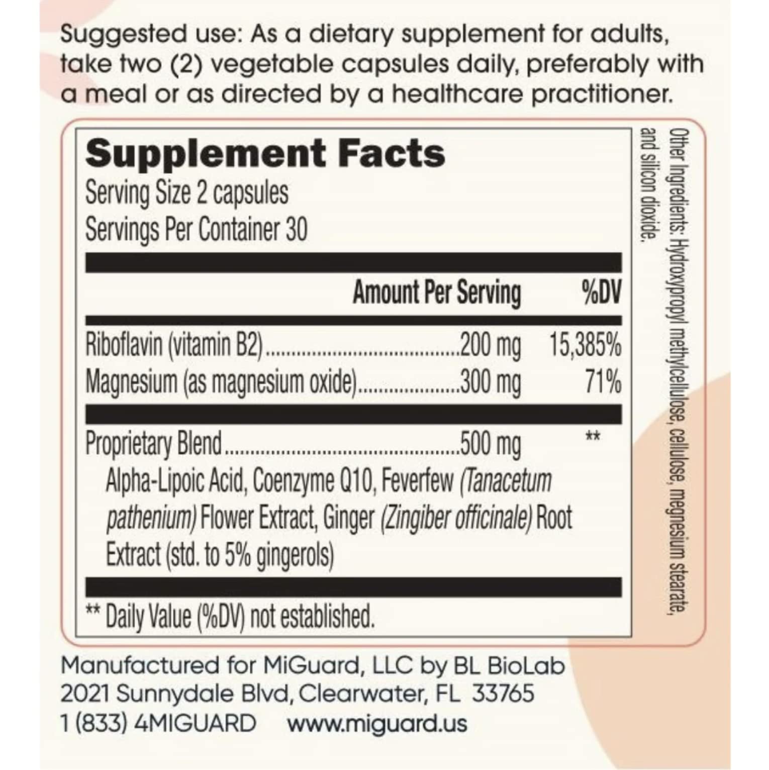 Headache and Migraine Relief Supplements - Drug Free Migraine Prevention Supplement - Natural Supplements for Migraine Headaches - Helps Reduce Frequency & Severity (60 Capsules) - dailyvitalstore