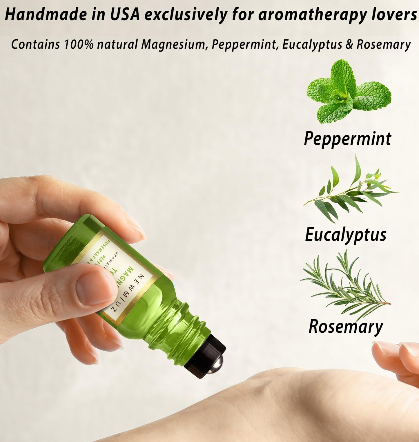 Headache Roll On Stick Peppermint Rosemary and Eucalyptus & Cleansing and Protect Juniper Berry White Sage with Nerolina Pack of 2 - dailyvitalstore