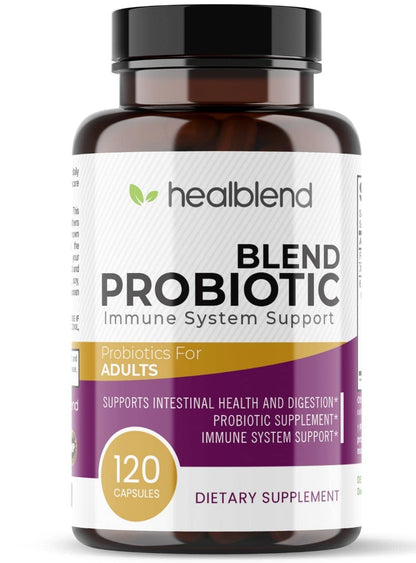 healblend Probiotic Caps Dietary Supplement Capsules, Probiotic for Women and for Men Digestive Health, Immune System Support, Non-GMO, Gluten-Free, 120 Veg Caps - dailyvitalstore