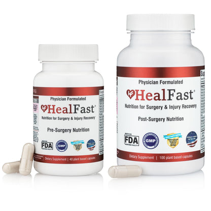 HealFast Complete Surgery & Injury Recovery Supplement: for Wound, Scar Treatment & Bruising w/Vitamins, Bromelain, Quercetin & Probiotics (Pre+Post Op) - dailyvitalstore