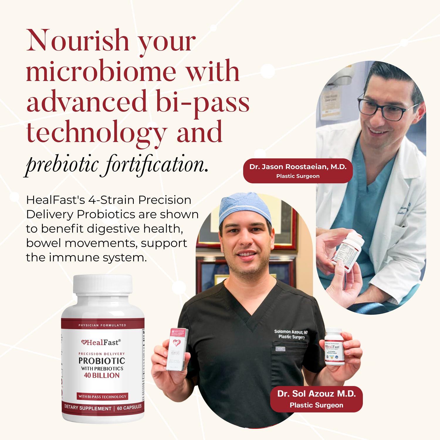 HealFast Physician Formulated Probiotic Supplement - 40 Billion CFU - Live Prebiotics and Probiotics for Men and Women - Probiotics for Gut Health - Non-GMO and Vegan - 30 Day Supply - dailyvitalstore