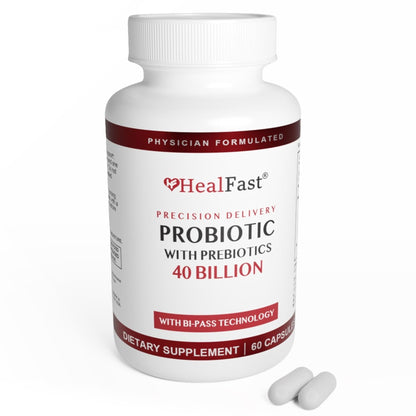 HealFast Physician Formulated Probiotic Supplement - 40 Billion CFU - Live Prebiotics and Probiotics for Men and Women - Probiotics for Gut Health - Non-GMO and Vegan - 30 Day Supply - dailyvitalstore