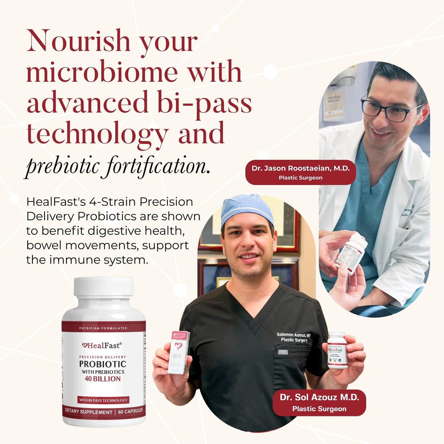 HealFast Physician Formulated Probiotic Supplement - 40 Billion CFU - Live Prebiotics and Probiotics for Men and Women - Probiotics for Gut Health - Non-GMO and Vegan - 30 Day Supply - dailyvitalstore
