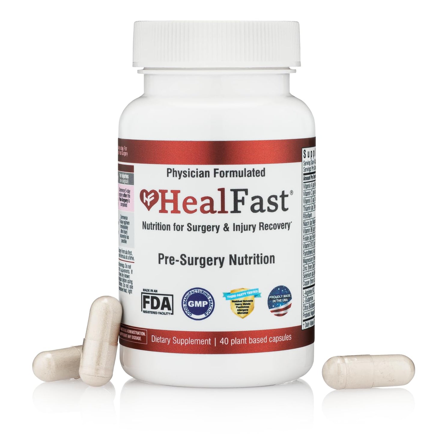 HealFast Surgery & Injury Recovery Supplement (Pre-Op): Quercetin, Probiotics Supplement for Wound, Liposuction, Tummy Tuck, and BBL Post Surgery Supplies - dailyvitalstore