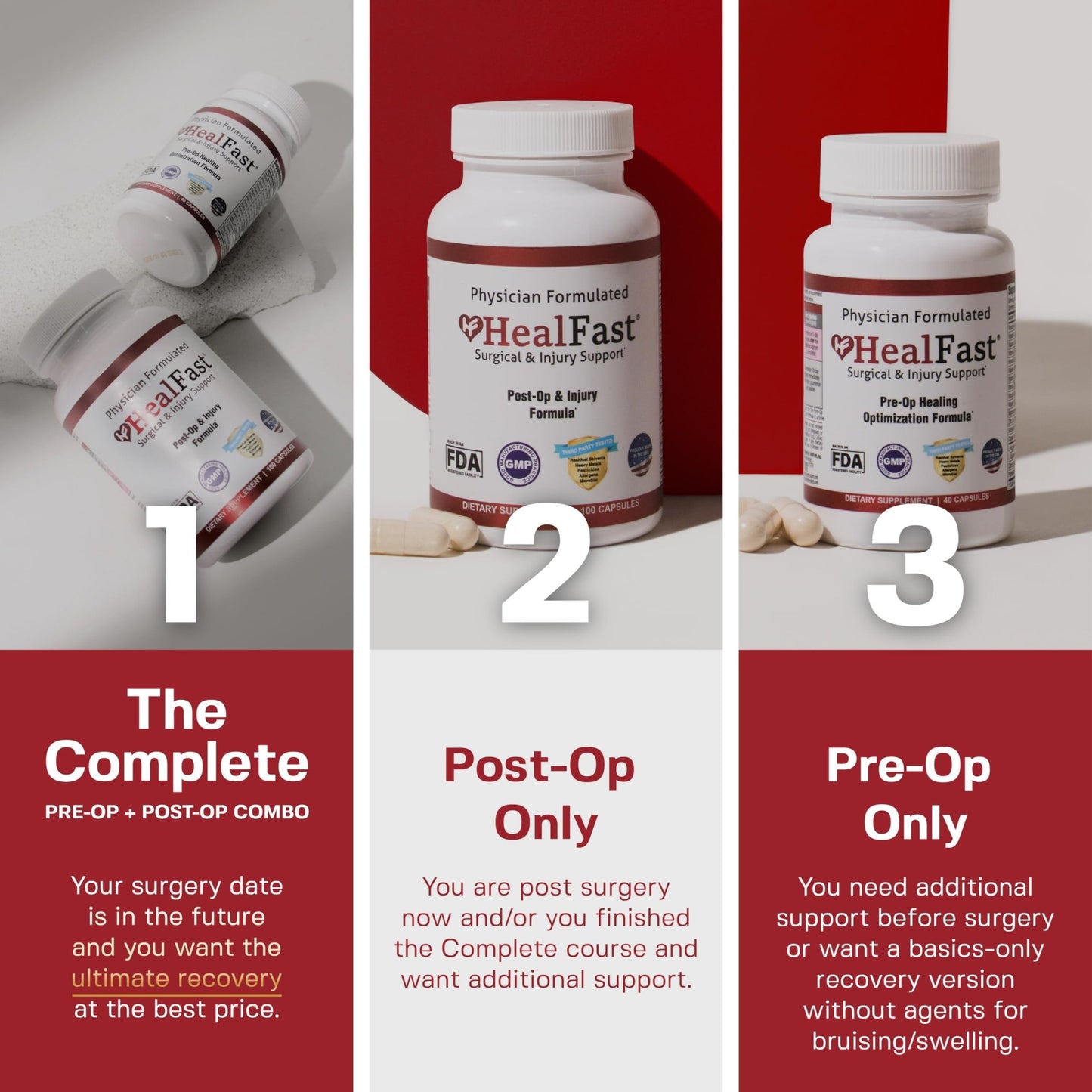 HealFast Surgery & Injury Recovery Supplement (Pre-Op): Quercetin, Probiotics Supplement for Wound, Liposuction, Tummy Tuck, and BBL Post Surgery Supplies - dailyvitalstore