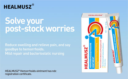 HEALMUSZ Hemorrhoid Fissure Ointment– Hemorrhoid Treatment and Hemorrhoid Cream with Lidocaine and Phenylephrine HCI for Fast Acting Relief of Pain, Swelling, Discomfort, and Itching(1.5 oz) - dailyvitalstore