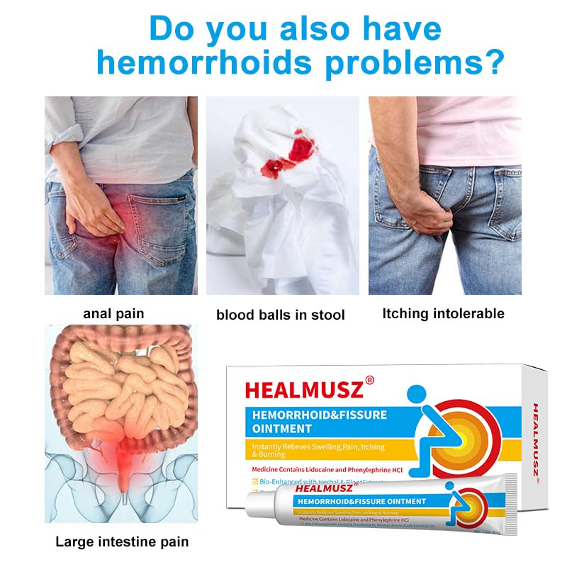 HEALMUSZ Hemorrhoid & Fissure Ointment,with 4% Lidocaine and Phenylephrine HCl,Fast Relief for Pain, Swelling, Discomfort & Itching | 1.5 oz - dailyvitalstore
