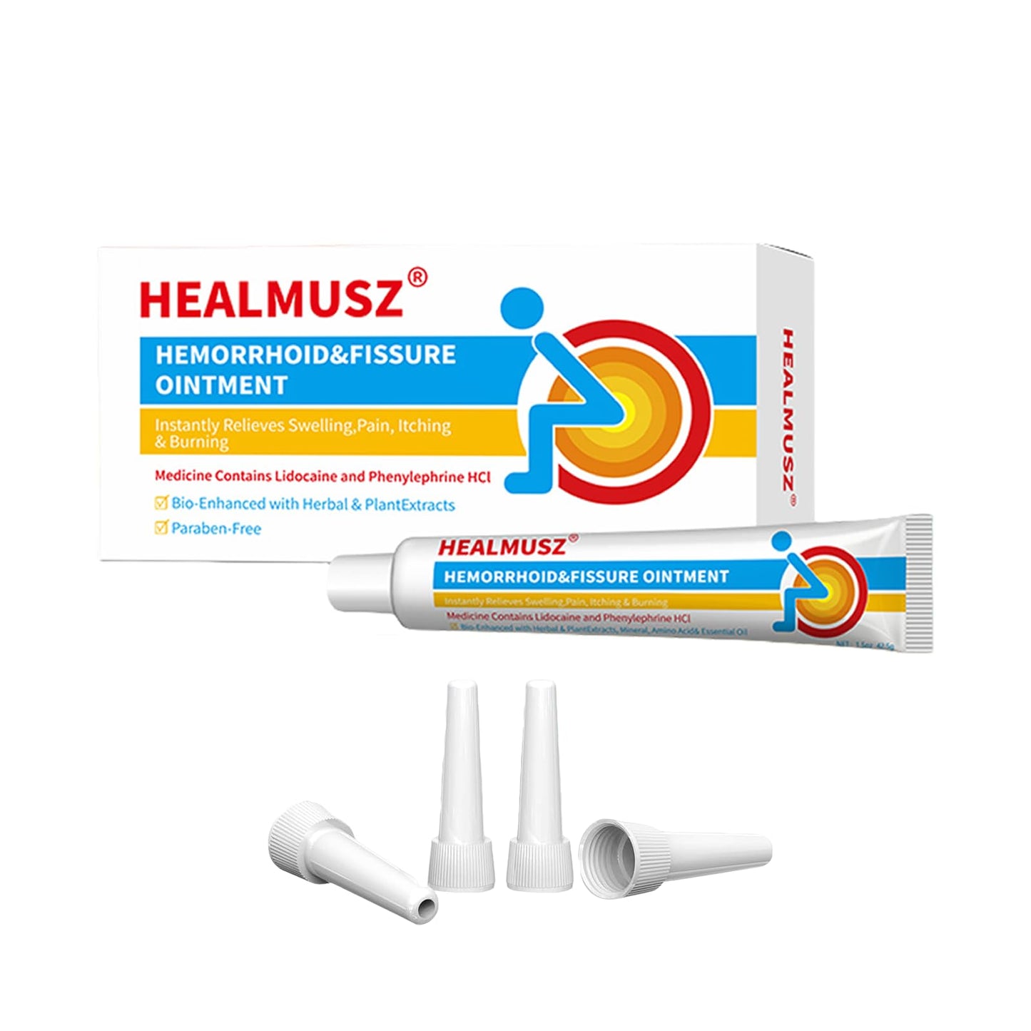 HEALMUSZ Hemorrhoid & Fissure Ointment,with 4% Lidocaine and Phenylephrine HCl,Fast Relief for Pain, Swelling, Discomfort & Itching | 1.5 oz - dailyvitalstore