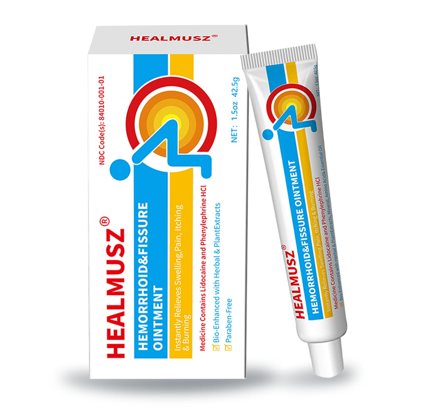 HEALMUSZ Hemorrhoid & Fissure Ointment,with 4% Lidocaine and Phenylephrine HCl,Fast Relief for Pain, Swelling, Discomfort & Itching | 1.5 oz - dailyvitalstore