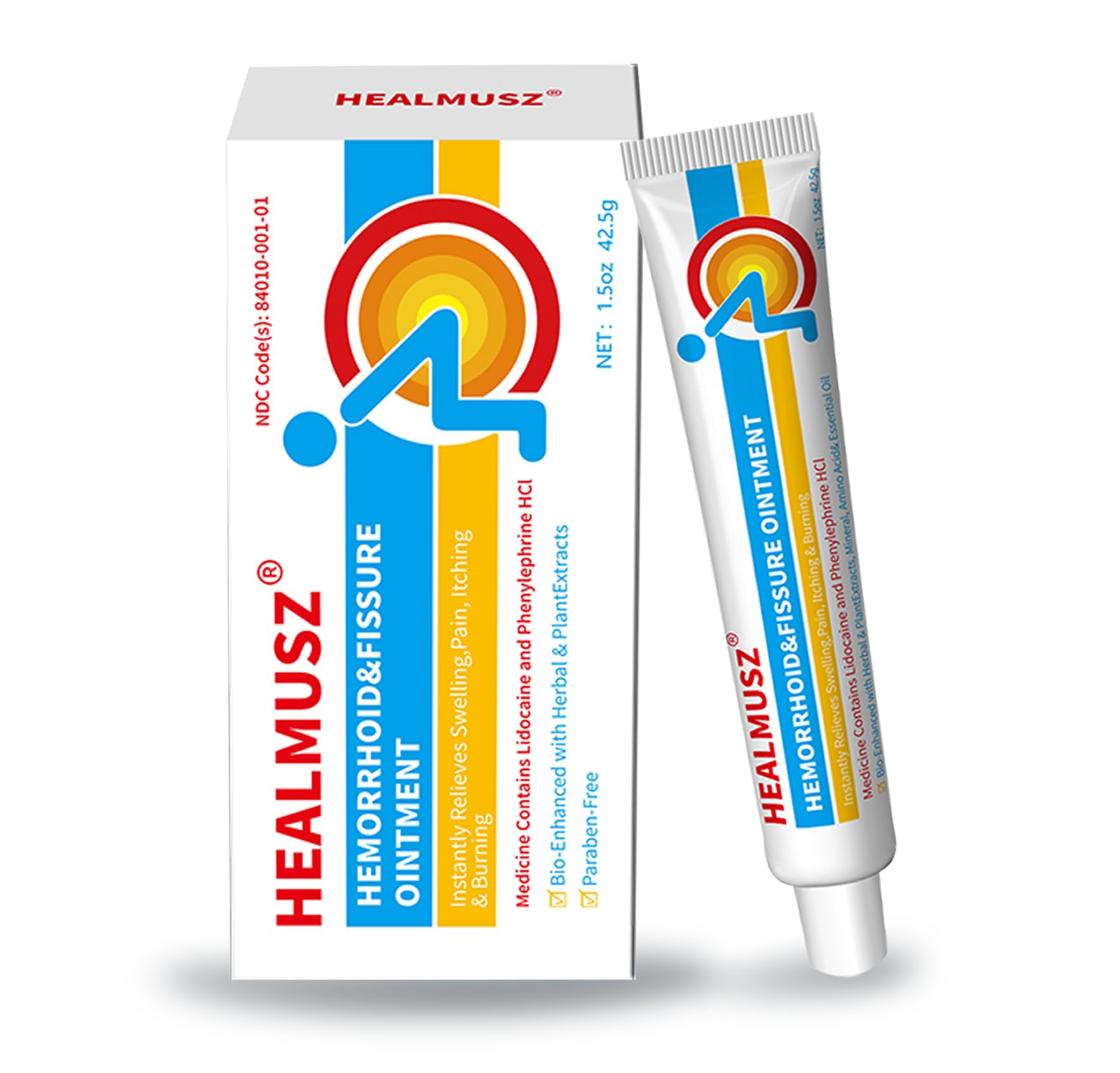 HEALMUSZ Hemorrhoid & Fissure Ointment,with 4% Lidocaine and Phenylephrine HCl,Fast Relief for Pain, Swelling, Discomfort & Itching | 1.5 oz - dailyvitalstore