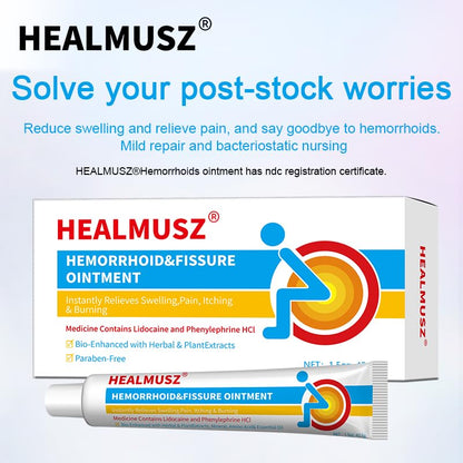 HEALMUSZ Hemorrhoid & Fissure Ointment,with 4% Lidocaine and Phenylephrine HCl,Fast Relief for Pain, Swelling, Discomfort & Itching | 1.5 oz - dailyvitalstore